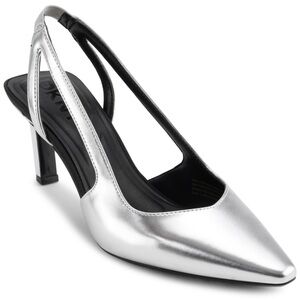 DKNY CARSON Metallic Square Toe Slingback Pumps